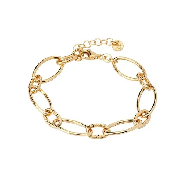 Gold-Plated Sterling Silver Link Bracelet 7