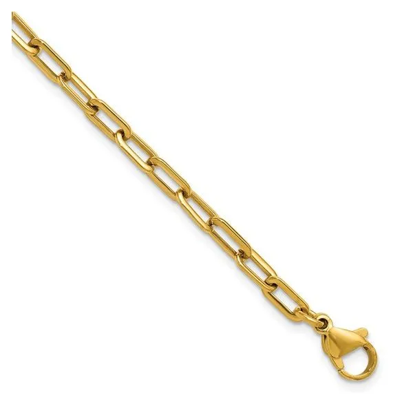 Gold Plated Stainless Steel Paperclip Link Bracelet Blocher Jewelers Ellwood City, PA
