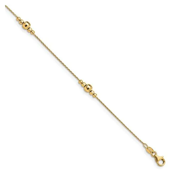 Sterling Silver Gold Plated Beaded Anklet Blocher Jewelers Ellwood City, PA