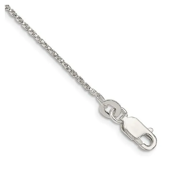 Sterling Silver Twisted Box Chain Anklet Blocher Jewelers Ellwood City, PA