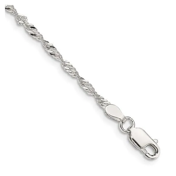 Sterling Silver Singapore Chain Anklet Blocher Jewelers Ellwood City, PA