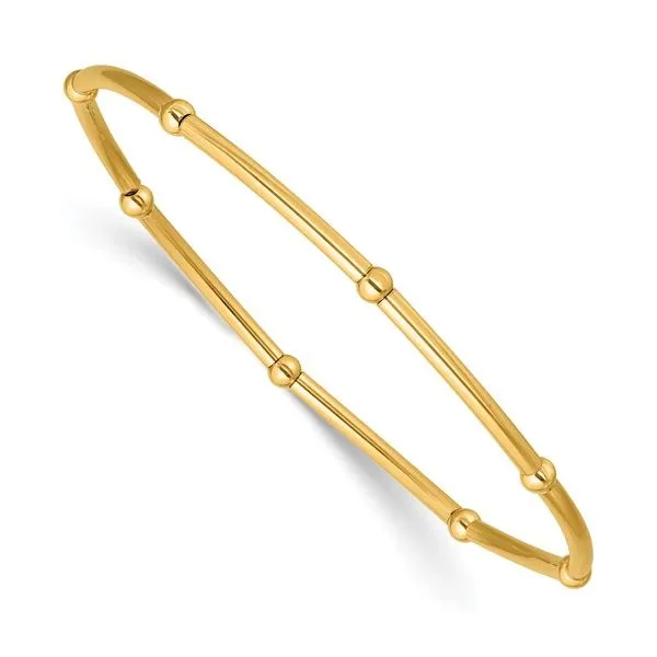 1/20 14K Gold Filled 3.0mm Beaded Tube Bracelet 6.75