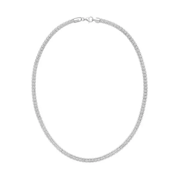 Sterling Silver Fancy Ice Chain Bracelet with Pear Shaped Lobster Clasp, 8.5