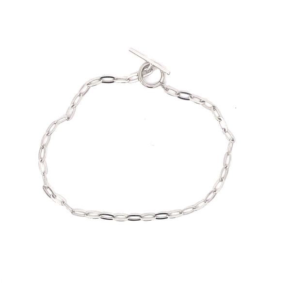 Sterlling Silver  2.6mm Flattened Paperclip Toggle 7.5