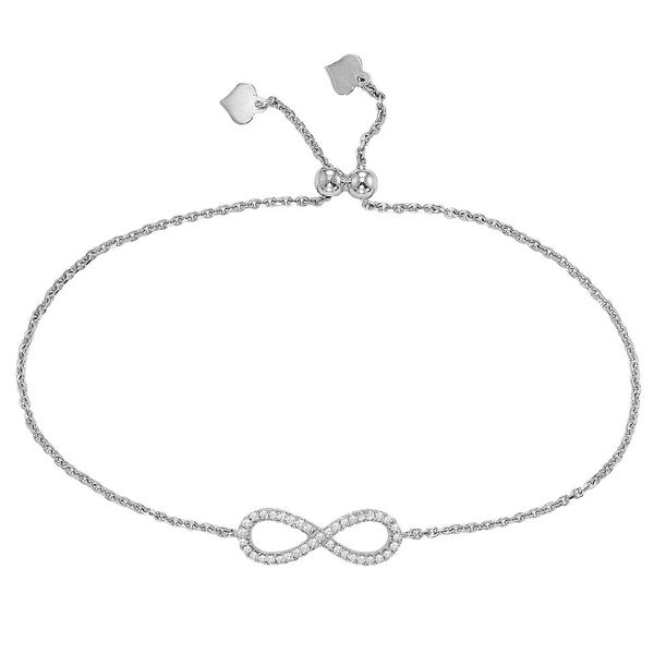 Sterling Silver Bolo CZ Infinity Bracelet Blocher Jewelers Ellwood City, PA