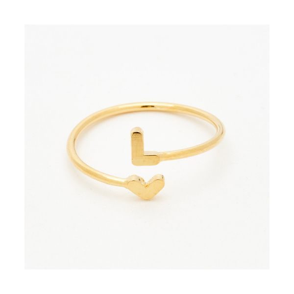 Gold-Plated Heart Initial Ring Blocher Jewelers Ellwood City, PA