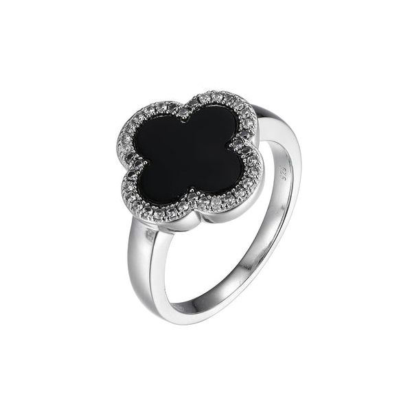 Sterling Silver Black Onyx and CZ Ring Blocher Jewelers Ellwood City, PA
