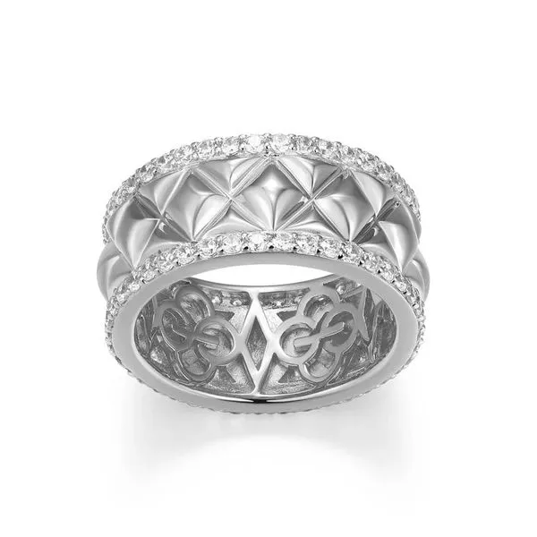 Sterling Silver Quilted CZ Ring Size 7 Blocher Jewelers Ellwood City, PA