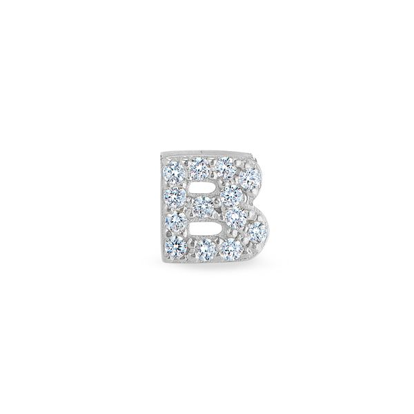 Sterling Silver Micropave Initial Charm Blocher Jewelers Ellwood City, PA