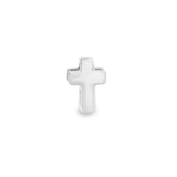 Platinum Finish Sterling Silver Cross Charm Blocher Jewelers Ellwood City, PA
