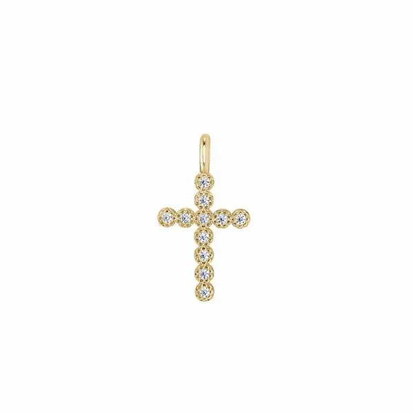 Gold-Plated CZ Cross Charm Blocher Jewelers Ellwood City, PA