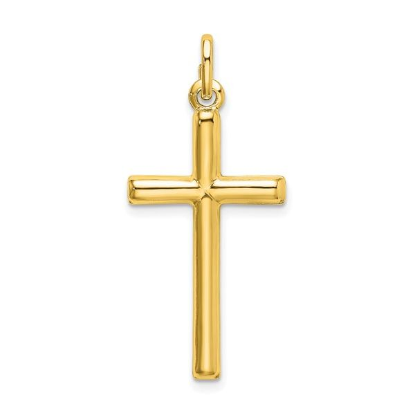 Sterling Silver Gold-tone Polished Cross Charm Blocher Jewelers Ellwood City, PA