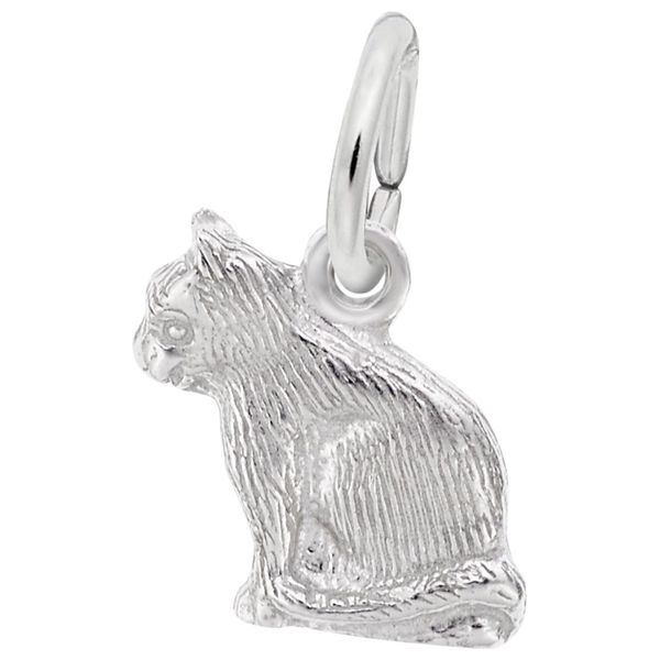 Sterling Silver Sitting Cat Charm Blocher Jewelers Ellwood City, PA
