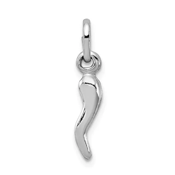 Sterling Silver Rhodium-plated Italian Horn Charm Blocher Jewelers Ellwood City, PA