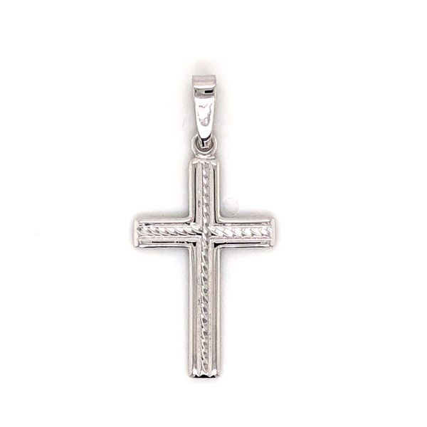 Sterling Silver Cross Pendant with Texture Blocher Jewelers Ellwood City, PA