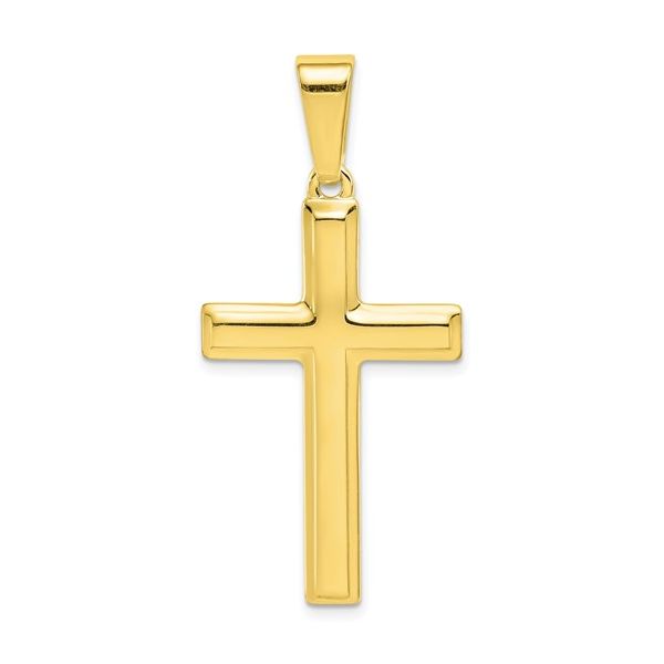 Gold-tone Polished Cross Pendant Blocher Jewelers Ellwood City, PA