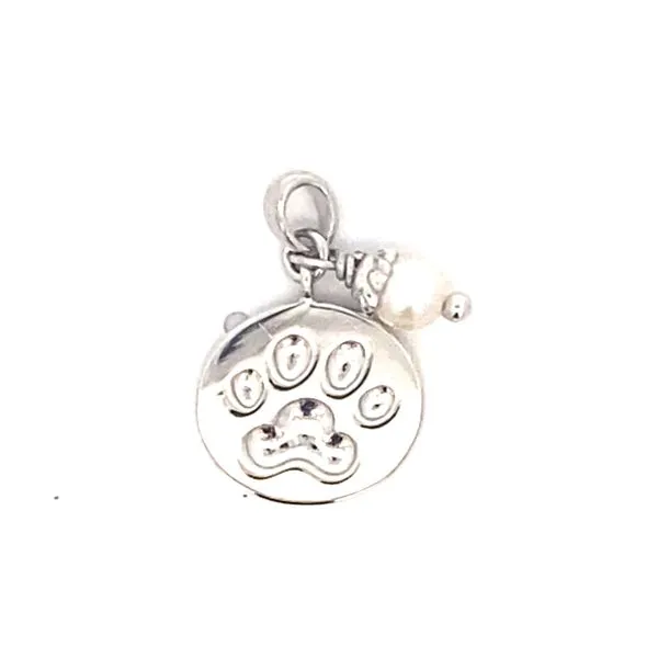 Sterling Silver Paw Charm Rhodium Plated Blocher Jewelers Ellwood City, PA