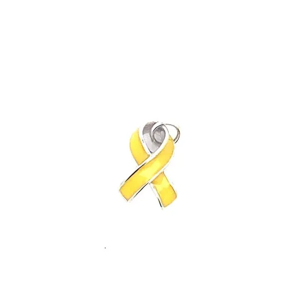 Sterling Silver Yellow Ribbon Charm Blocher Jewelers Ellwood City, PA