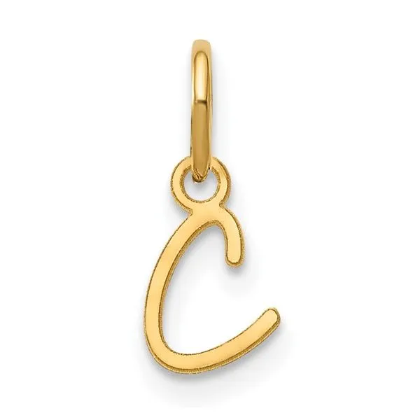 Sterling Silver Gold-plated Upper case Letter C Initial Charm Blocher Jewelers Ellwood City, PA