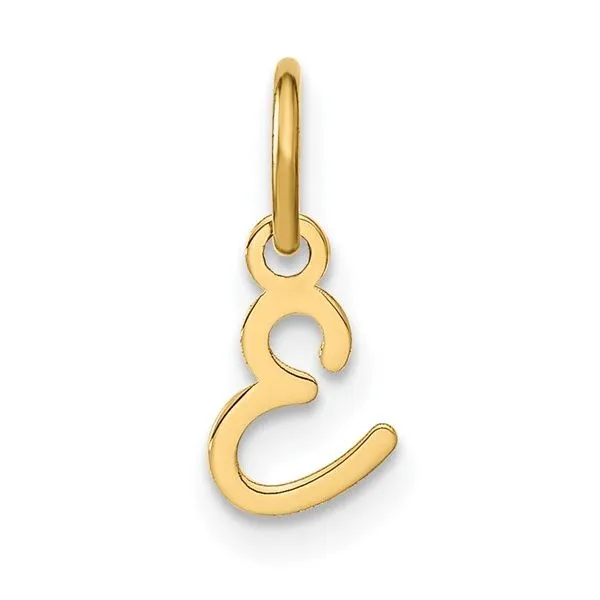 Sterling Silver Gold-plated Upper case Letter E Initial Charm Blocher Jewelers Ellwood City, PA