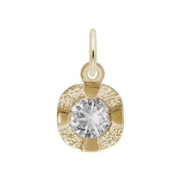 Gold-Plated Sterling Silver Petite April Birthstone Charm Blocher Jewelers Ellwood City, PA