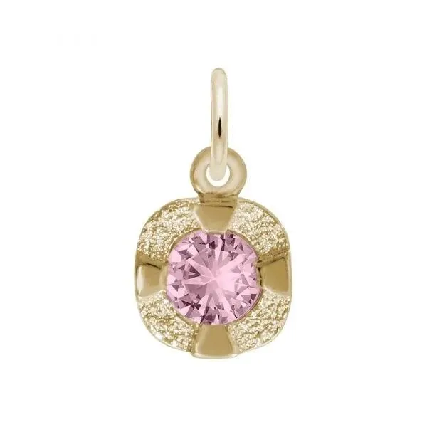 Gold-Plated Sterling Silver Petite October Birthstone Charm Blocher Jewelers Ellwood City, PA