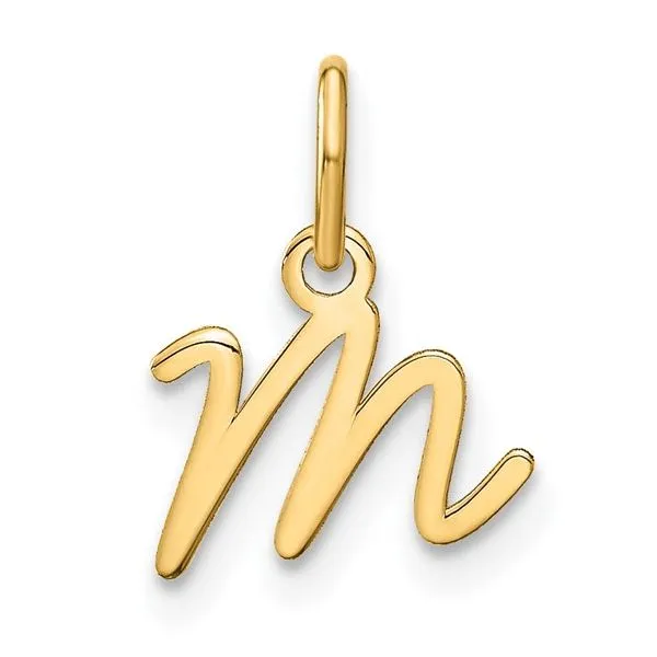 Sterling Silver Gold-plated Upper case Letter M Initial Charm Blocher Jewelers Ellwood City, PA