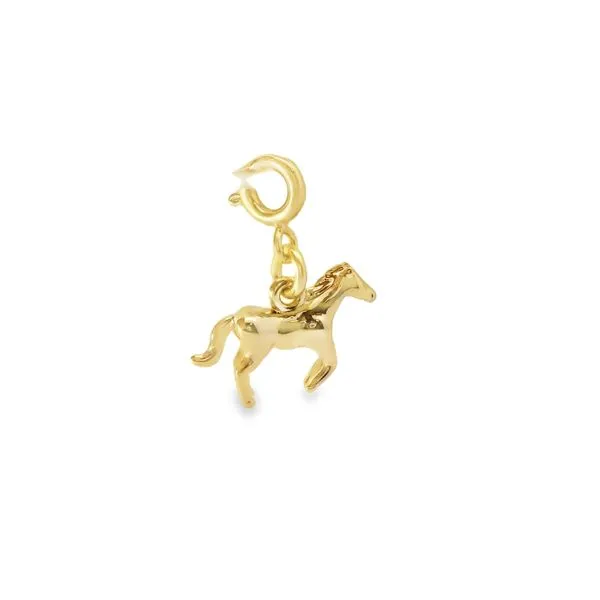 Gold Plated Horse Charm with Spring Ring Blocher Jewelers Ellwood City, PA