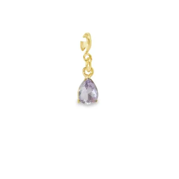 Gold Plated Purple Stone Drop Charm with Spring Ring Blocher Jewelers Ellwood City, PA