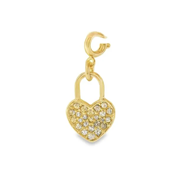 Gold Plated Heart Lock Charm with Spring Ring Blocher Jewelers Ellwood City, PA