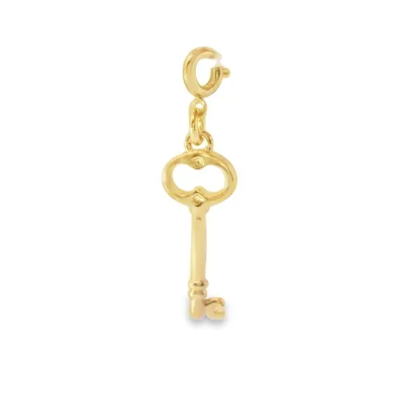 Gold Plated Key Charm with Spring Ring Blocher Jewelers Ellwood City, PA