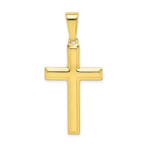Gold-Tone Sterling Silver Polished Cross Pendant Blocher Jewelers Ellwood City, PA