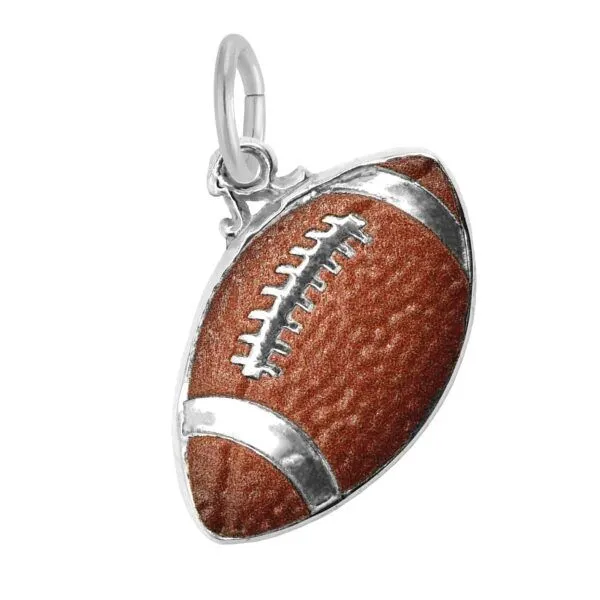 Sterling Silver Painted Football Charm Blocher Jewelers Ellwood City, PA