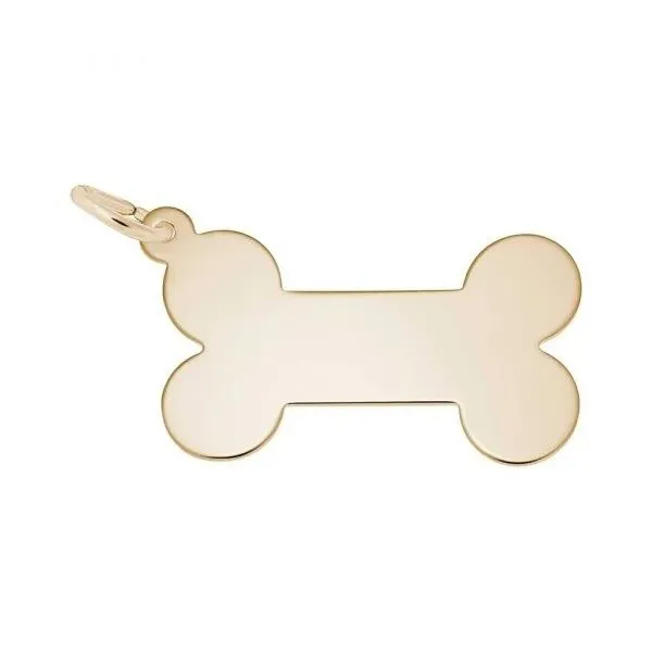 Sterling Silver Gold Plated Small Dog Bone Charm Blocher Jewelers Ellwood City, PA