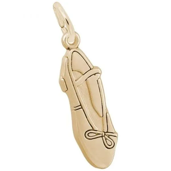 Sterling Silver Gold Plated Ballet Slipper Charm Blocher Jewelers Ellwood City, PA