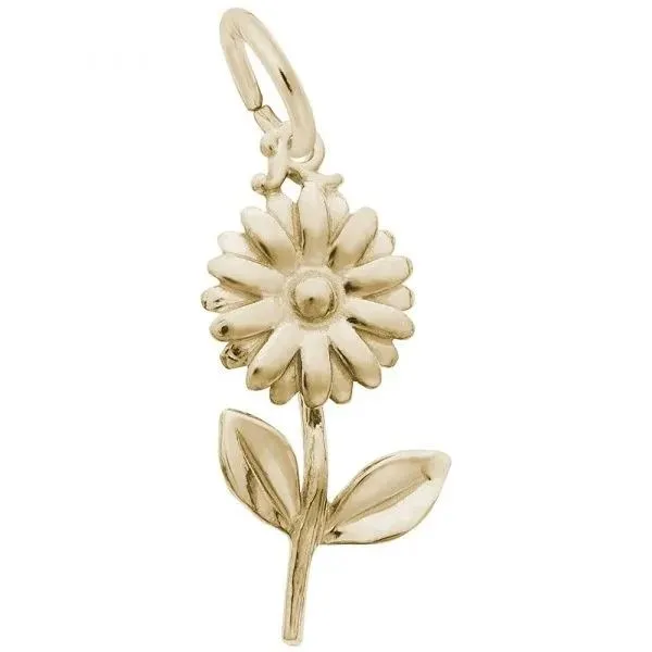 Sterling Silver Gold Plated Daisy Flower Charm Blocher Jewelers Ellwood City, PA