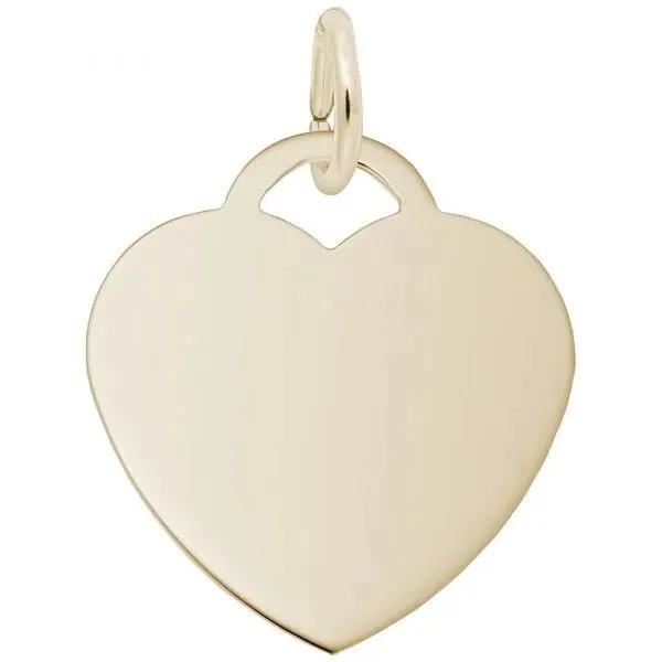 Sterling Silver Gold Plated Medium Heart Charm Blocher Jewelers Ellwood City, PA