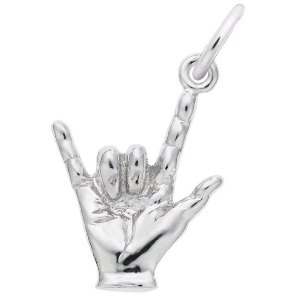 SS I Love You Hand Sign Charm Blocher Jewelers Ellwood City, PA