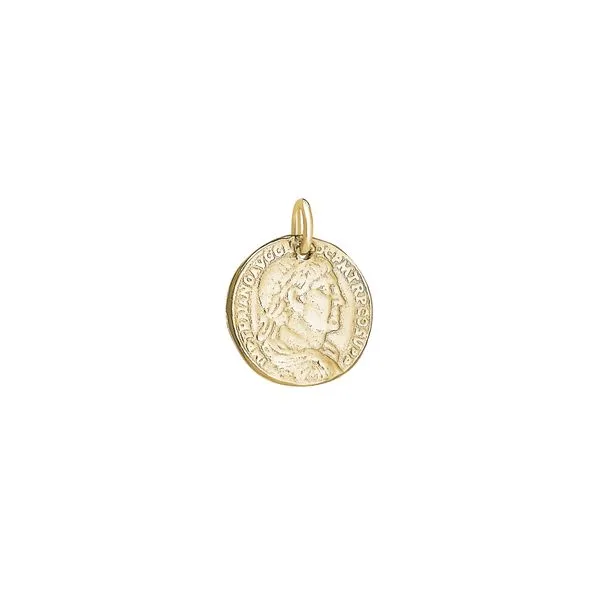 Gold Finish Sterling Silver Roman Coin Charm Blocher Jewelers Ellwood City, PA