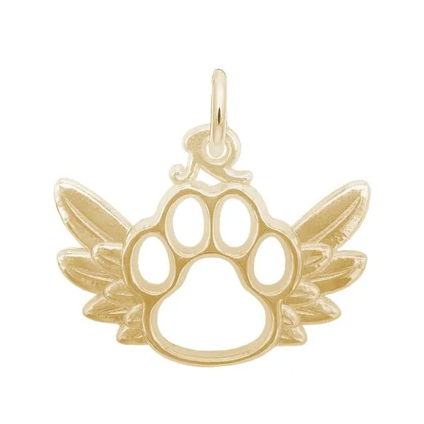 Gold Plated Paw with Wings Charm Blocher Jewelers Ellwood City, PA