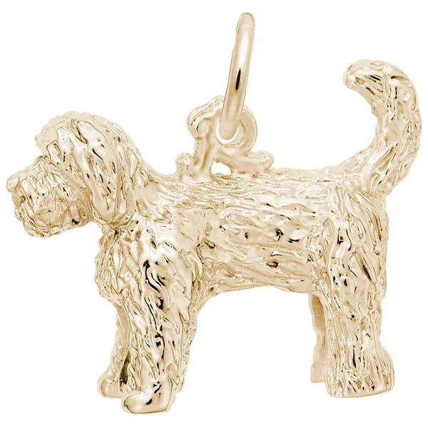 Gold Plated Goldendoodle Dog Charm Blocher Jewelers Ellwood City, PA