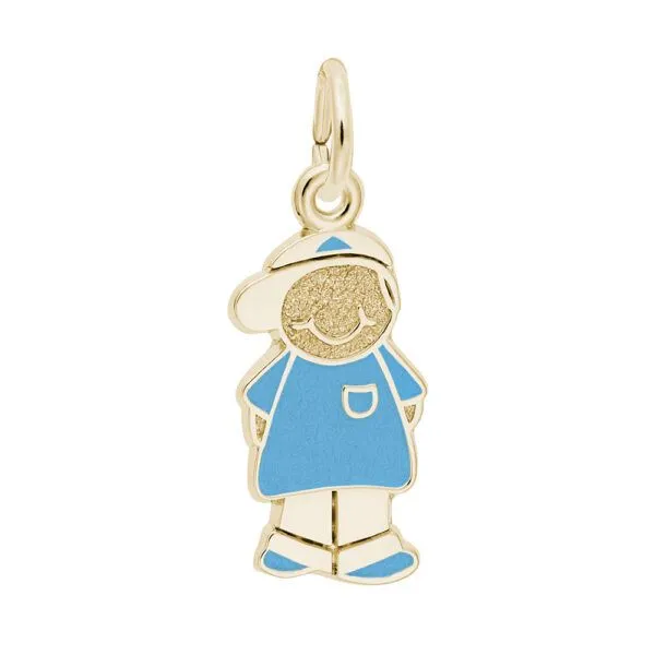 Sterling Silver Gold Plated Painted Boy With Baseball Cap Charm Blocher Jewelers Ellwood City, PA