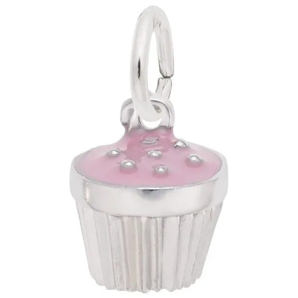 SS Cupcake Pink Charm  0.31 in x 0.27 in Blocher Jewelers Ellwood City, PA