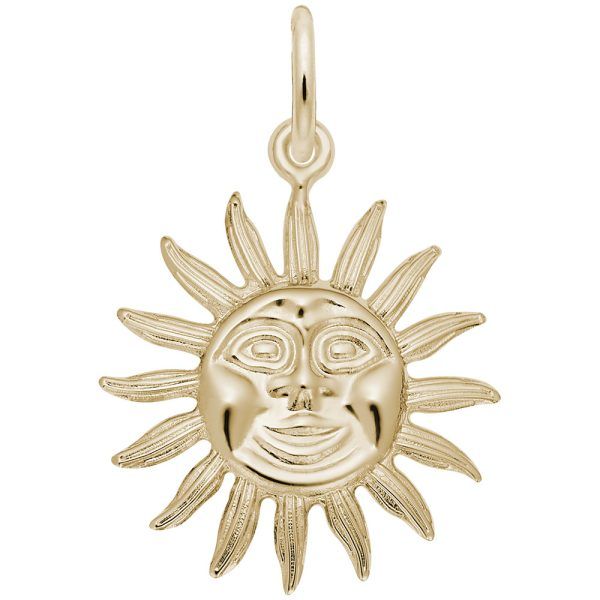 Gold Plated Sunshine Charm, 0.78 in x 0.76 in Blocher Jewelers Ellwood City, PA