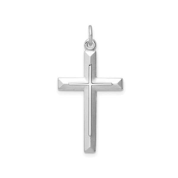 Sterling Silver Rhodium-plated Cross Pendant Blocher Jewelers Ellwood City, PA