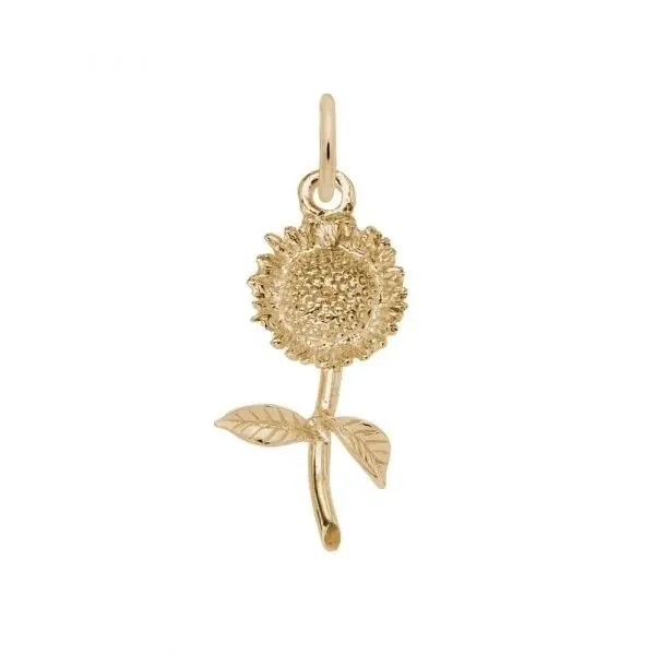 Gold-Plated Sterling Silver Small Sunflower Charm Blocher Jewelers Ellwood City, PA