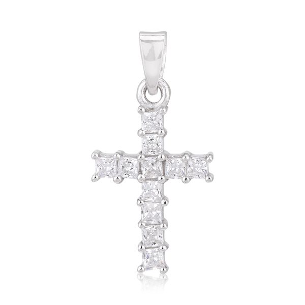 Sterling Silver CZ Cross Charm Blocher Jewelers Ellwood City, PA
