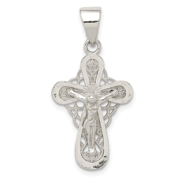 Sterling Silver Polished Small Crucifix Pendant Blocher Jewelers Ellwood City, PA