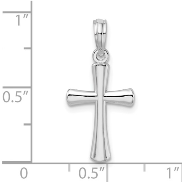 Sterling Silver Rhodium-plated Polished Cross Pendant Image 2 Blocher Jewelers Ellwood City, PA