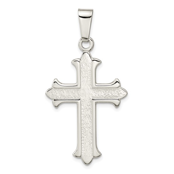 Sterling Silver Polished Textured Cross Pendant Blocher Jewelers Ellwood City, PA